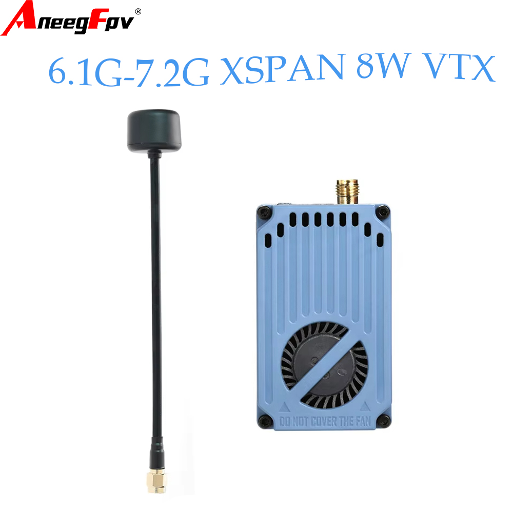 Drone Rc Transmitter And Receiver - RUSHFPV 6.1‑7.2G 8W X61728 VTX โมดูลส่งสัญญาณวิดีโอพร้อมเสาอากาศโพลาไรซ์แบบวงกลม