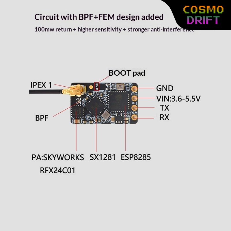 Drone Rc Transmitter And Receiver - ตัวรับสัญญาณ Hot BAYCK Expresslrs Elrs 2.4