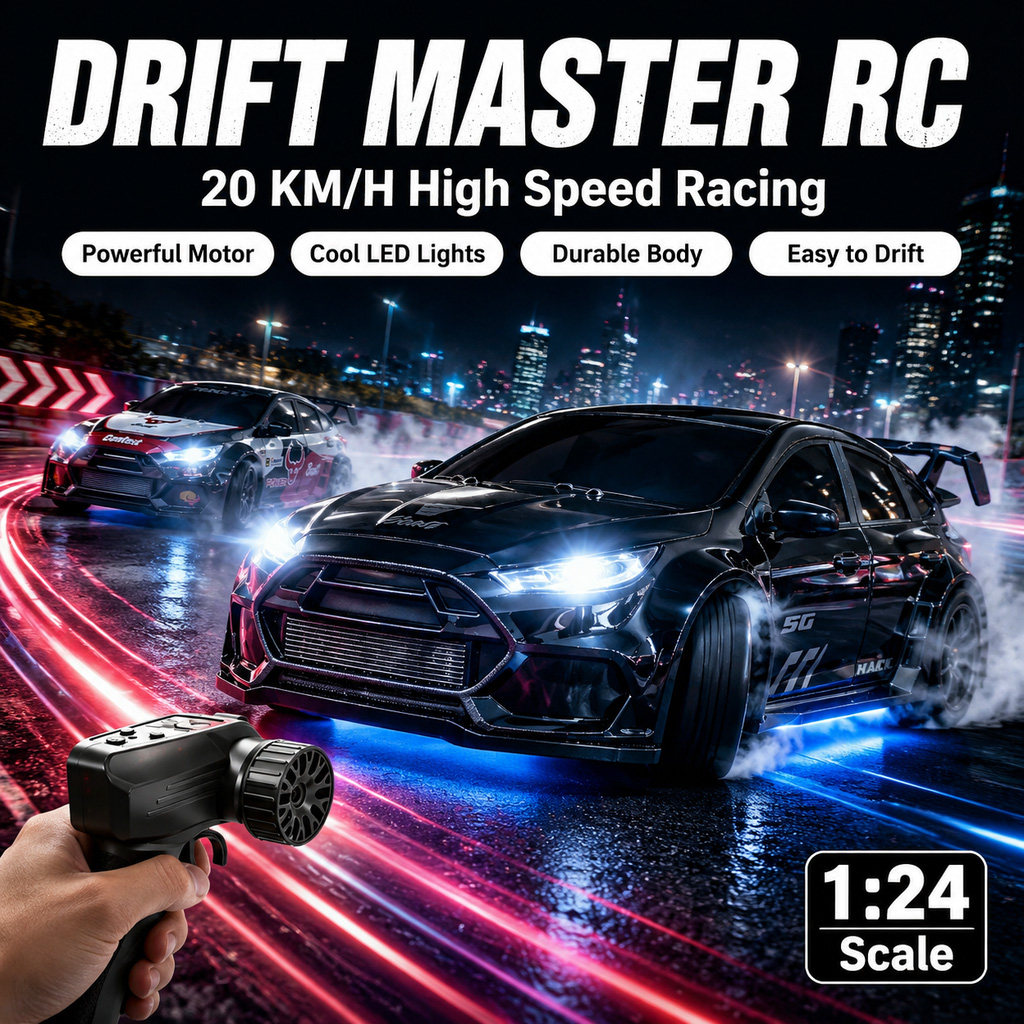 Drone Shahed Rc - รถดริฟต์บังคับวิทยุ 4WD ขนาด 1:24 พร้อมรีโมทคอนโทรล 2.4G
