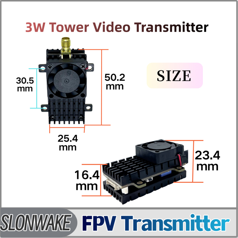 Drone Rc Transmitter And Receiver - โมดูลส่งสัญญาณวิดีโอ SLONWAKE 5.8G 3000mW แบบจำลอง VTX