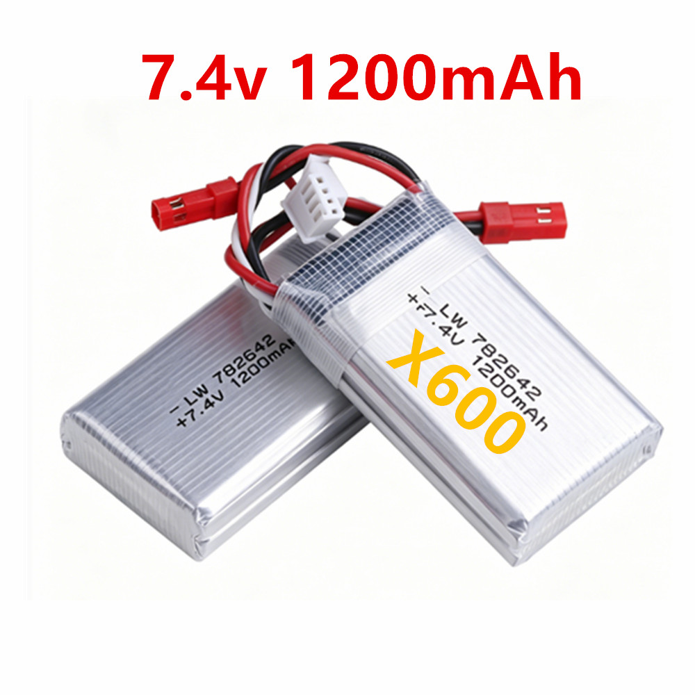 Drone Mjx Rc Technic - แบตเตอรี่ลิเธียมโพลิเมอร์ 7.4v 1200mAh สำหรับโดรน MJX RC
