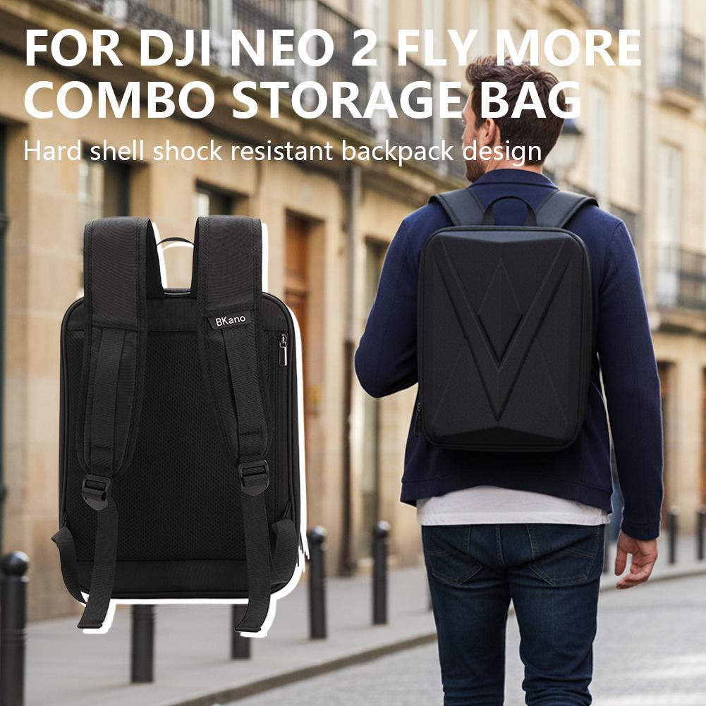 Drone Carrying Bag - กระเป๋าเป้แข็งสำหรับ DJI NEO 2 กล่องเก็บของ กระเป๋าสะพายไหล่