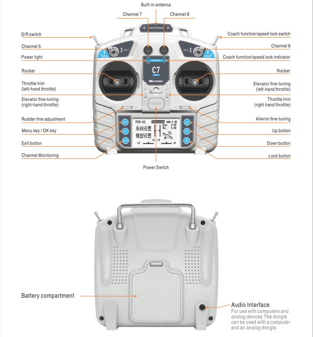 MicroZone MC7 Controller C7 เค - Drone Rc Transmitter And Receiver บทวิจารณ์และราคา